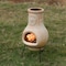 Vintiquewise Outdoor Clay Chiminea Sun Design Charcoal Burning Fire Pit with Metal Stand QI003973 - alternate 5